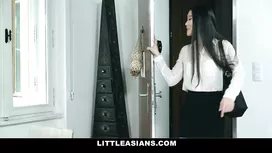 Slender shaped Asian girl hotly undresses in bathroom before fucking with white dude
