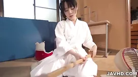 Charming hot and excitingly sexy shaped young Japanese girl is masturbating