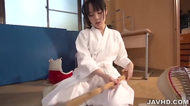 Charming hot and excitingly sexy shaped young Japanese girl is masturbating