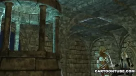 Steaming sexy cartoon elf black girl got caught and fucked by evil knight