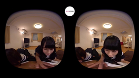 Two Japanese teens are sucking one cock and satisfying one boyfriend