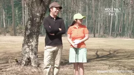Sexy Japanese girls are plying strip golf game and undressing on the field