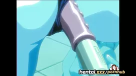 Slender sexy shaped hentai blonde girl got passionately fucked in the pool