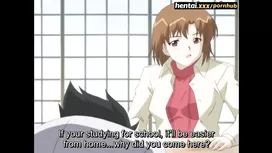 Brown haired teen cartoon girl enjoys passionate hentai hardcore sex