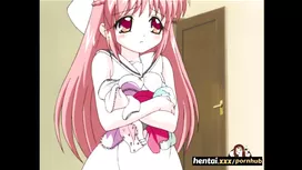 Pink haired beauty hentai girl covets to her boyfriend and pleasantly fucks him