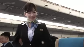 Stunning hot Japanese stewardess Eimi Fukada is having orgy fuck in plane