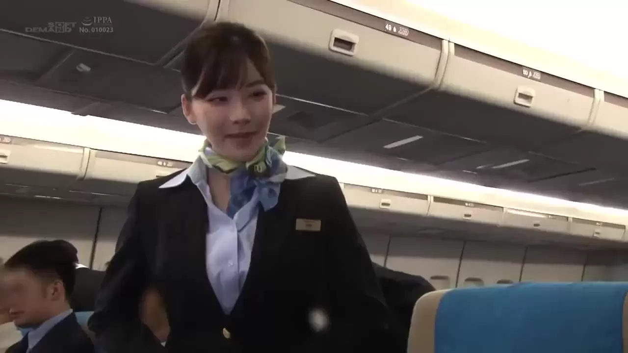 Asian Stewardess Fuck - Stunning hot Japanese stewardess Eimi Fukada is having orgy fuck in plane