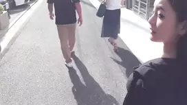 Slender sweet young Asian girl is getting picked up from street