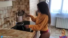Precious young Indian girl Latika Jha is sucking big white cock before fucking hard