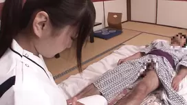 Attentive nurse taking care of his erectile dysfunction